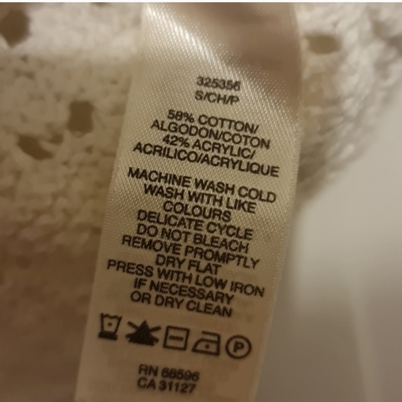 DKNY  jeans light crochet knit cardigan with holes size small white - Picture 4 of 6